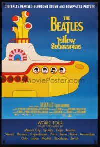 7p798 YELLOW SUBMARINE advance DS 1sh R99 psychedelic art of Beatles John, Paul, Ringo & George!