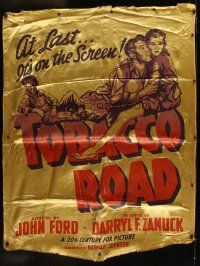 7k246 TOBACCO ROAD silk banner '41 John Ford & Erskine Caldwell, art of sexy Gene Tierney!