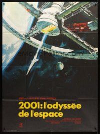 7k715 2001: A SPACE ODYSSEY French 1p R70s Stanley Kubrick, art of space wheel by Bob McCall!