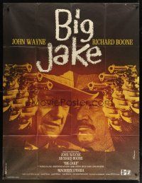 7k742 BIG JAKE French 1p '71 different Ferracci art of John Wayne & Richard Boone with pistols!
