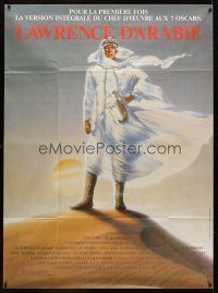 7k860 LAWRENCE OF ARABIA French 1p R89 David Lean classic, different art of Peter O'Toole!