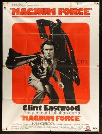 7k876 MAGNUM FORCE French 1p '74 Clint Eastwood is Dirty Harry pointing his huge gun!