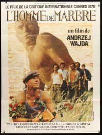 7k880 MAN OF MARBLE French 1p '77 Andrzej Wajda's Czlowiek z marmuru, art by Lynch Guillotin