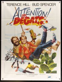 7k904 NOT TWO BUT FOUR French 1p '84 wacky art of Terence Hill & Bud Spencer by Michel Landi!
