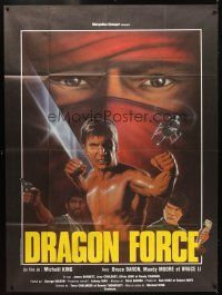 7k917 POWERFORCE French 1p '82 Dragon Force, cool kung fu artwork of Bruce Baron & Bruce Li!!