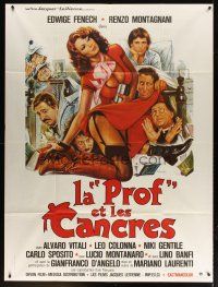 7k940 SCHOOLTEACHER GOES TO BOY'S HIGH French 1p '78 artwork of sexy Edwige Fenech & students!