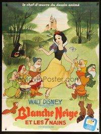 7k951 SNOW WHITE & THE SEVEN DWARFS French 1p R73 Walt Disney animated cartoon fantasy classic!