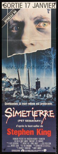 7k700 PET SEMATARY French door-panel '90 Stephen King's best selling thriller, graveyard image!