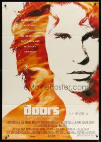7k307 DOORS German 33x47 '90 cool image of Val Kilmer as Jim Morrison, directed by Oliver Stone!