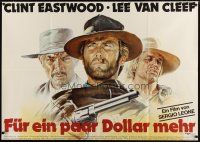 7k308 FOR A FEW DOLLARS MORE German 33x47 R78 art of Clint Eastwood, Lee Van Cleef & Kinski!