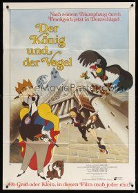 7k312 KING & THE MOCKING BIRD German 33x47 '80 Paul Grimault' Le Roi et l'oiseau, cool cartoon!