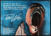 7k322 WALL German 33x47 '82 Pink Floyd, Roger Waters, classic Gerald Scarfe rock & roll artwork!