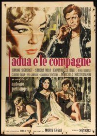 7k509 ADUA & HER FRIENDS Italian 1p '60 sexy Simone Signoret, Marcello Mastroianni, Symeoni art!