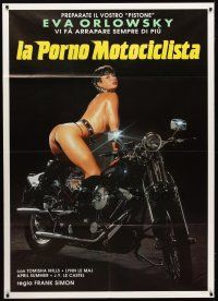 7k572 HARLEY DAVIDSON GIRL Italian 1p '92 sexy image of mostly naked woman on motorcycle!