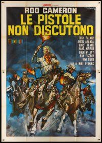 7k452 BULLETS DON'T ARGUE Italian 2p '64 art of Rod Cameron & cowboys by Rodolfo Gasparri!
