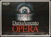 7k487 OPERA rare horizontal Italian 2p '87 Dario Argento, cool gory Casaro artwork with one eye!