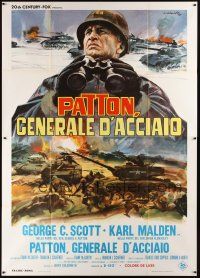 7k489 PATTON Italian 2p '70 General George C. Scott military World War II classic, Ciriello art!