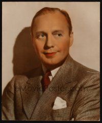 7k171 JACK BENNY deluxe color 14x17 still '40s great head & shoulders portrait in suit & tie!