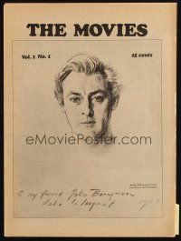 7k177 MOVIES vol 1 no 1 Canadian magazine May 4, 1938 art of John Barrymore, The Lost World!