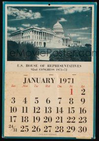 7k216 U.S. HOUSE OF REPRESENTATIVES 92ND CONGRESS 1971-72 signed calendar '71 by Edith Green!