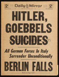 7k181 NEW YORK DAILY MIRROR newspaper supplement May 3, 1945 Hitler, Goebbels Suicides, Berlin Falls
