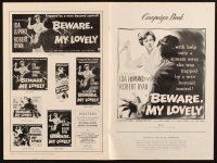 7k038 BEWARE MY LOVELY pressbook '52 flm noir, Ida Lupino trapped by a man beyond control!