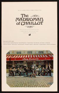 7k202 MADWOMAN OF CHAILLOT promo brochure '69 Katharine Hepburn & cast sitting outside cafe!