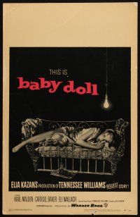 7k332 BABY DOLL WC '57 Elia Kazan, classic image of sexy troubled teen Carroll Baker!