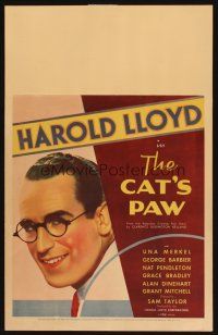 7k347 CAT'S PAW WC '34 close up of smiling Harold Lloyd with his trademark glasses!