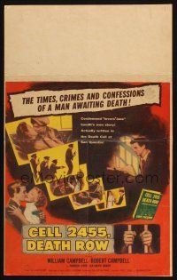 7k349 CELL 2455 DEATH ROW WC '55 biography of Caryl Chessman, no. 1 condemned convict!