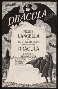 7k362 DRACULA stage play WC '77 cool vampire horror art by producer Edward Gorey!