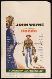 7k374 HONDO WC '53 3-D John Wayne was a stranger to all but the surly dog at his side!