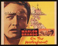 7k403 ON THE WATERFRONT trimmed WC '54 directed by Elia Kazan, close up of Marlon Brando!