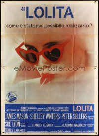 7k481 LOLITA Italian 2p '62 Stanley Kubrick, sexy Sue Lyon with heart sunglasses & lollipop!