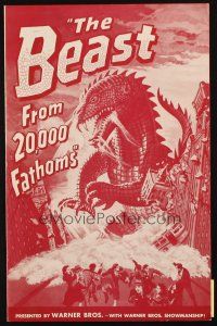 7k036 BEAST FROM 20,000 FATHOMS pressbook '53 Ray Bradbury, the sea's master-beast of the ages!