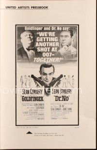 7k055 GOLDFINGER/DR. NO pressbook '66 Sean Connery as James Bond, great image of villains!
