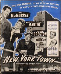 7k081 NEW YORK TOWN pressbook '41 Mary Martin between Fred MacMurray & Robert Preston!