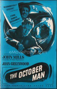 7k083 OCTOBER MAN pressbook '48 John Mills, Joan Greenwood, written by Eric Ambler!