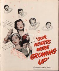7k085 OUR HEARTS WERE GROWING UP pressbook '46 Gail Russell, Diana Lynn, Brian Donlevy!