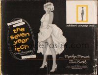 7k097 SEVEN YEAR ITCH pressbook '55 classic skirt blowing image of sexy Marilyn Monroe + herald!