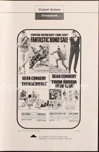 7k108 THUNDERBALL/FROM RUSSIA WITH LOVE pressbook '68 two of Sean Connery's best James Bond roles!
