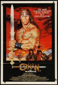 7m352 CONAN THE DESTROYER Aust 1sh '84 Arnold Schwarzenegger is the most powerful legend of all!