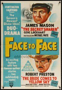 7m363 FACE TO FACE Aust 1sh '52 double-bill of Secret Sharer & Bride Comes to Yellow Sky!