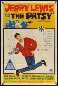 7m390 PATSY Aust 1sh '64 wacky art of Jerry Lewis hanging from strings like a puppet!