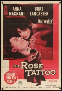 7m398 ROSE TATTOO Aust 1sh '55 Burt Lancaster, Anna Magnani, written by Tennessee Williams!