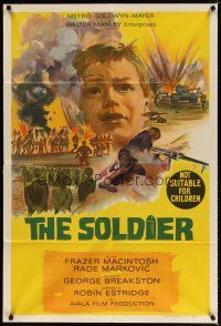 7m403 SOLDIER Aust 1sh '66 George Breakston Yugoslavian military war movie, cool art!