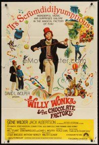 7m418 WILLY WONKA & THE CHOCOLATE FACTORY Aust 1sh '71 Gene Wilder, it's scrumdidilyumptious!