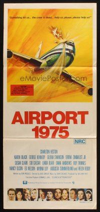 7m435 AIRPORT 1975 Aust daybill '74 Charlton Heston, Karen Black, Akimoto aviation accident art!
