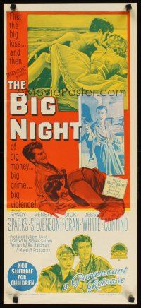 7m014 BIG NIGHT Aust daybill '60 Richardson Studio art, big money, big crime, big violence!