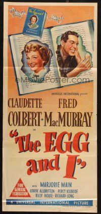 7m556 EGG & I Aust daybill '47 Claudette Colbert, MacMurray, first Ma & Pa Kettle!